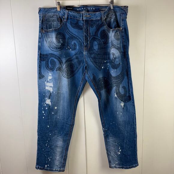 NWT sean john jeans Men Size 40 Taperded Stretch